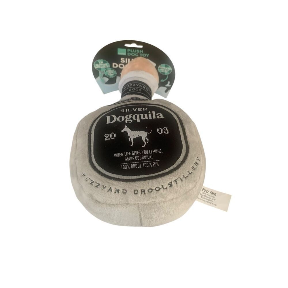 Fuzzyard Silver Dogquila Squeaky Plush Dog Toy